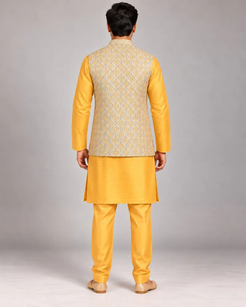 Suncrest three-piece kurta set, back — AI-styled photo 2 of 2