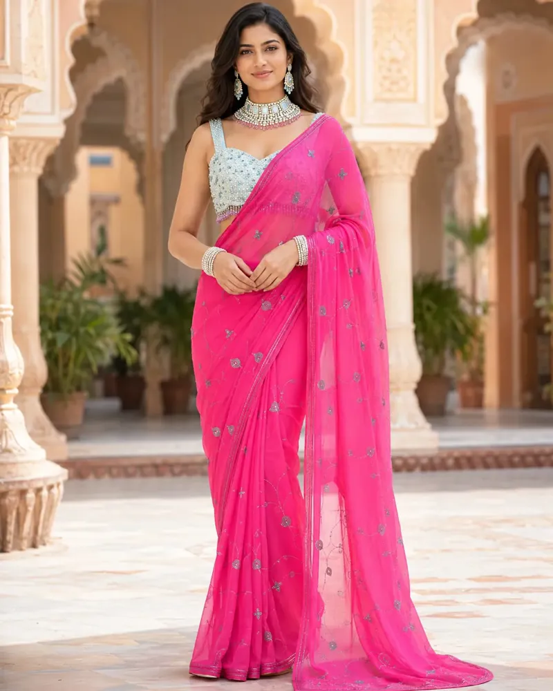 Pink Saree