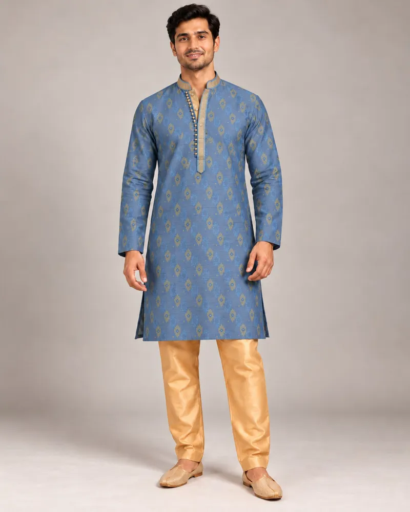 Gilded Mosaic kurta set, front — AI-styled photo 1 of 3