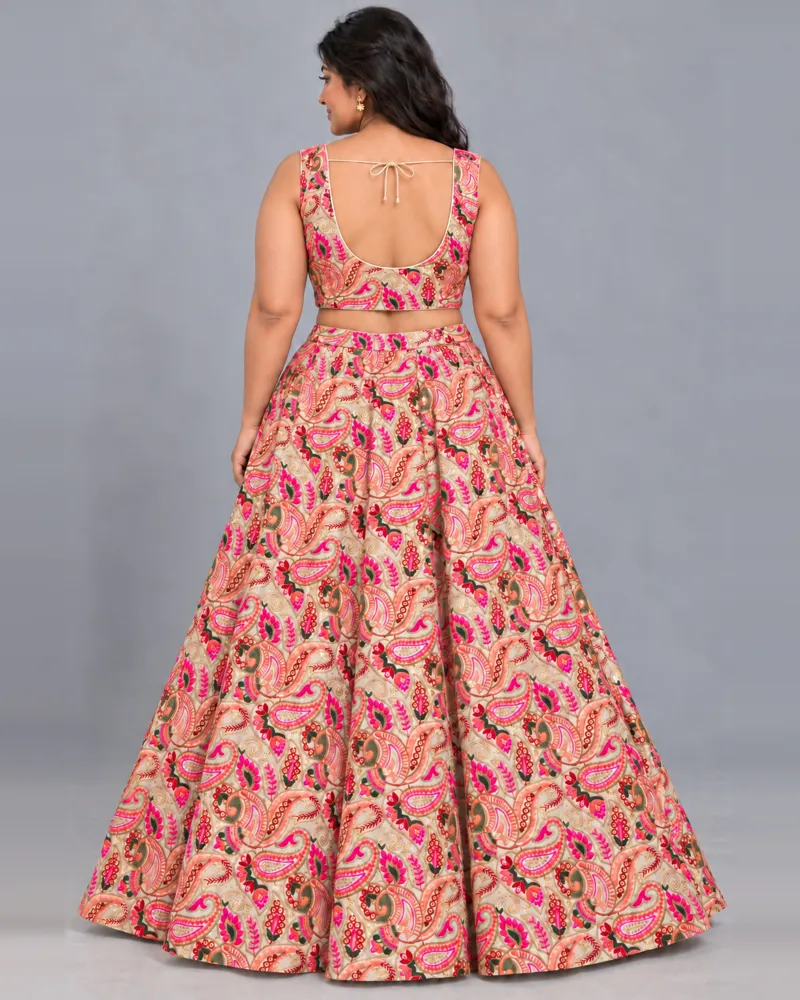 Paisley Daydream lehenga set, back — AI-styled photo 2 of 2